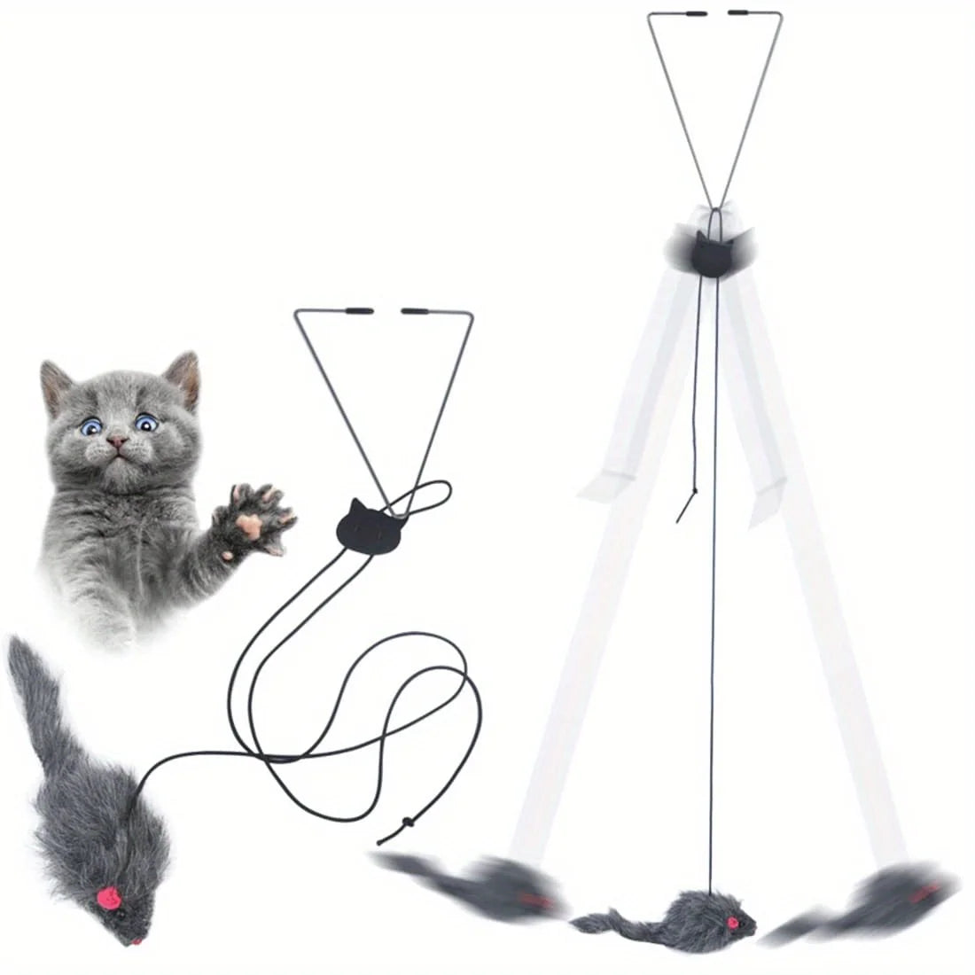 Door-Hanging Cat Teaser Toy