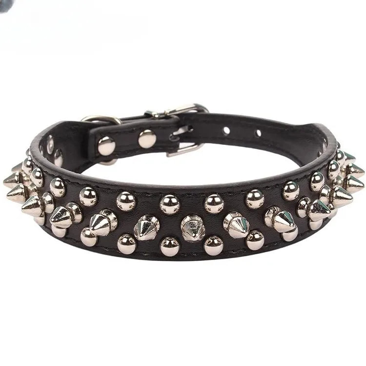 Spiked Leather Dog Collar