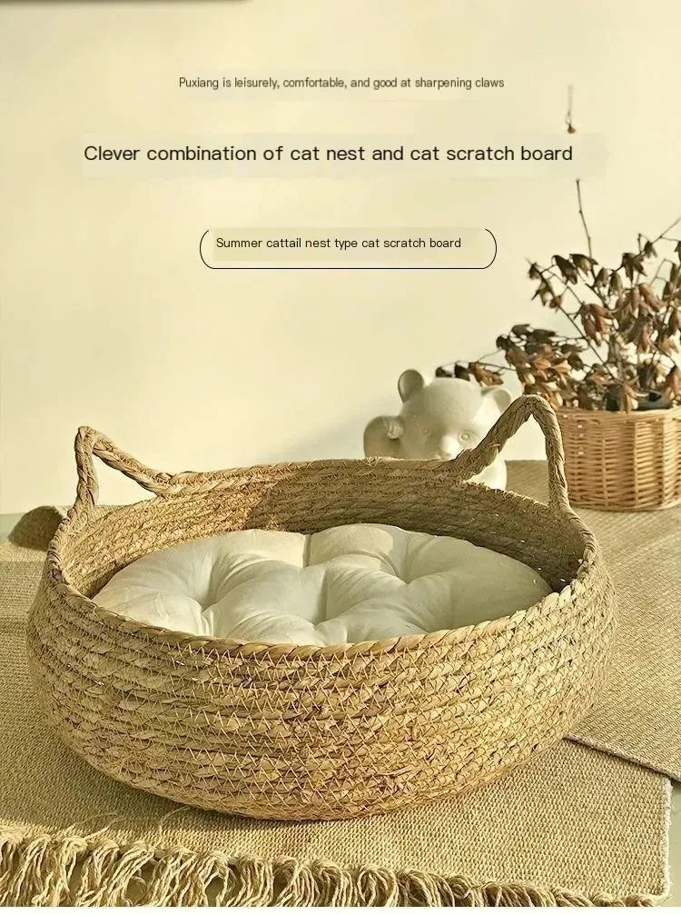 Natural Woven Cat Bed Mat