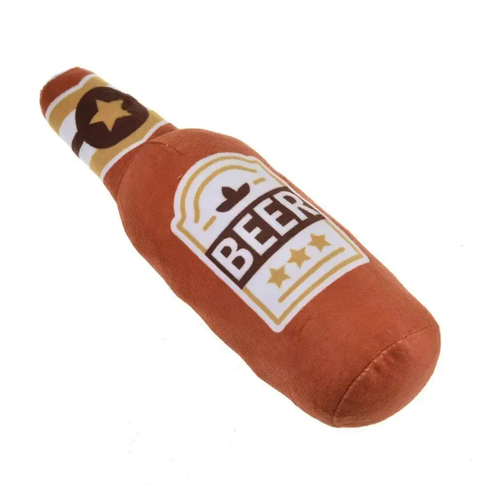 Squeaky Beer Bottle Dog Toy