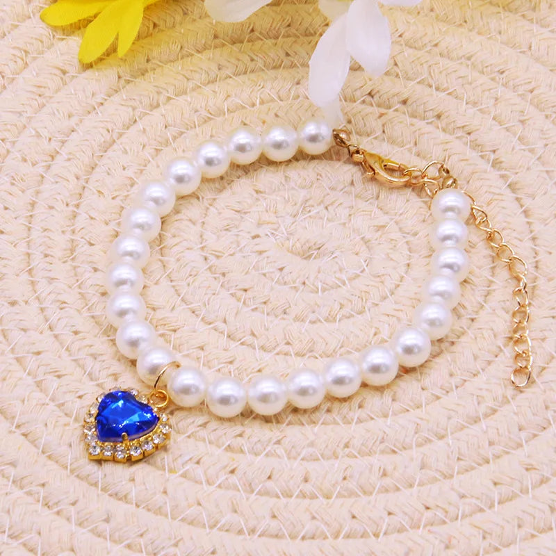 Faux Pearl Cat Necklace Collar
