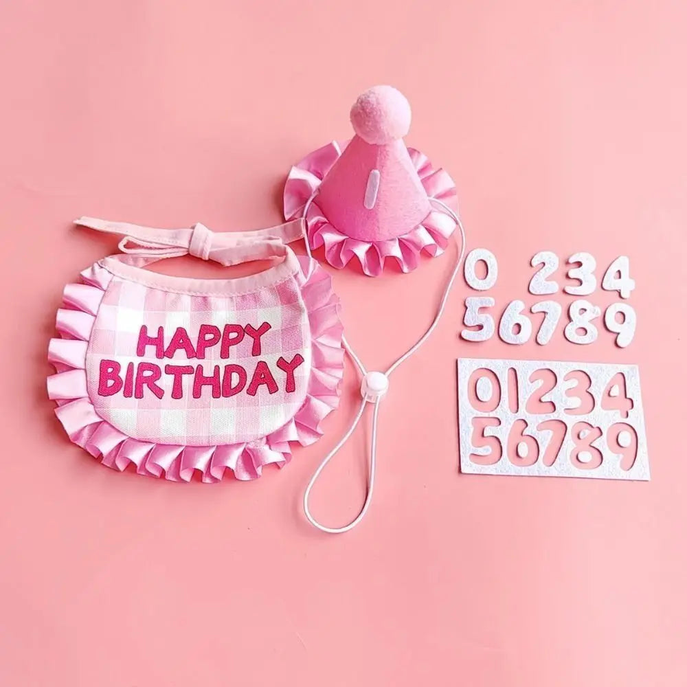 Cat Birthday Party Hat & Scarf Set