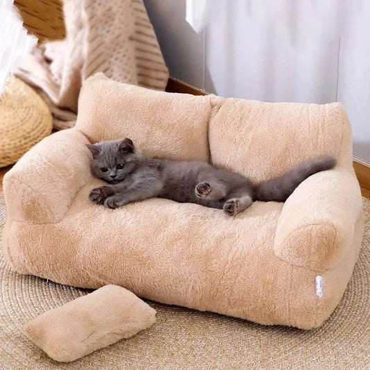 Luxury plush pet sofa bed