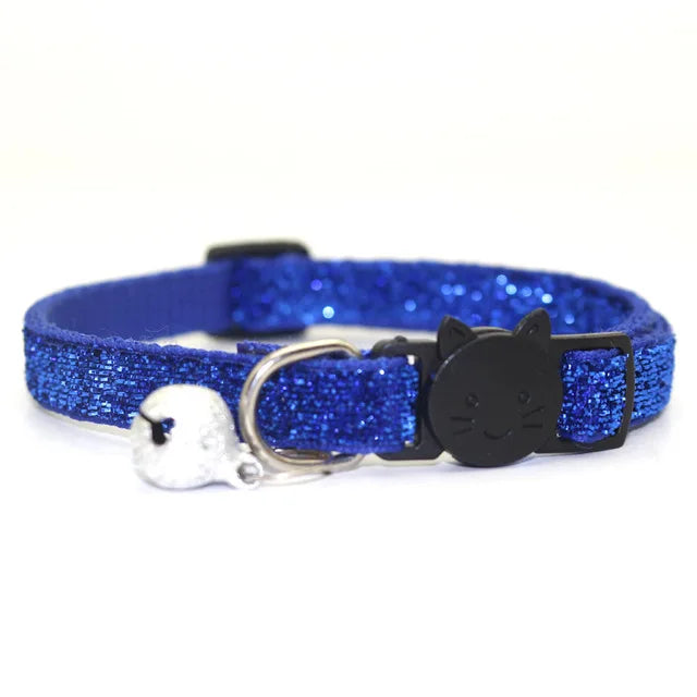 New 8 Color Cute Puppy Frosted Cat Collar ABS Adjustable Strap Small Pet Cat Kitten Collar with Bell Nylon Strap Pet Cat Collar