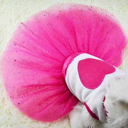 Sequin Heart Tutu Dog Dress