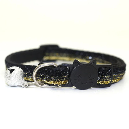 New 8 Color Cute Puppy Frosted Cat Collar ABS Adjustable Strap Small Pet Cat Kitten Collar with Bell Nylon Strap Pet Cat Collar