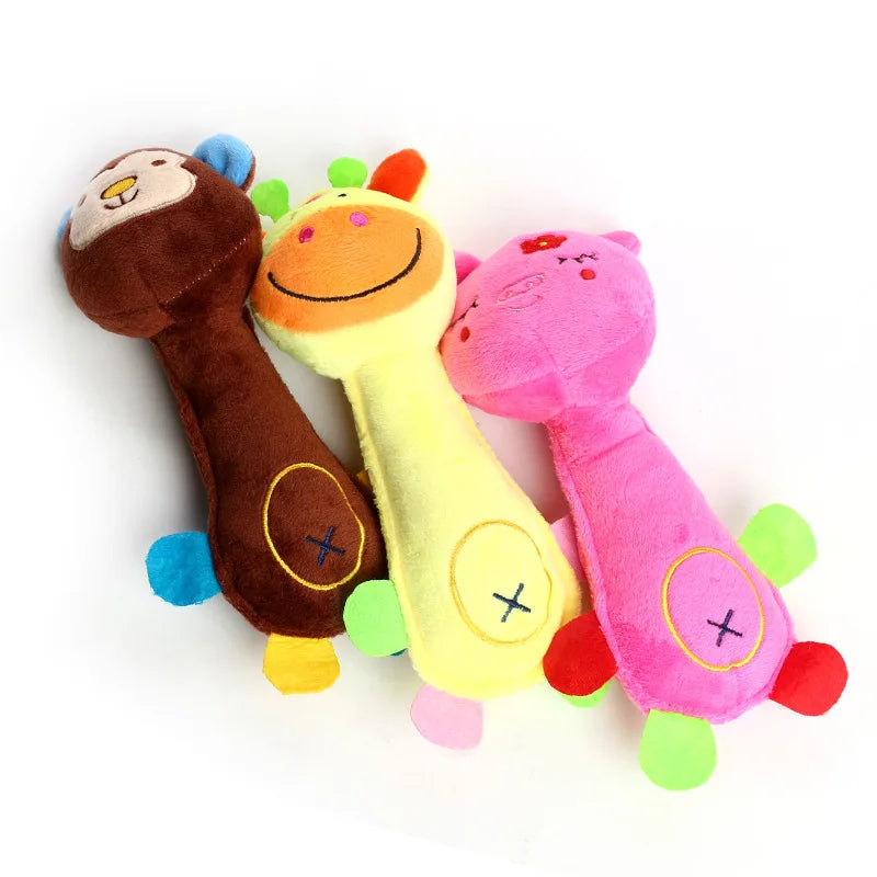 Squeaky Animal Plush Dog Toy