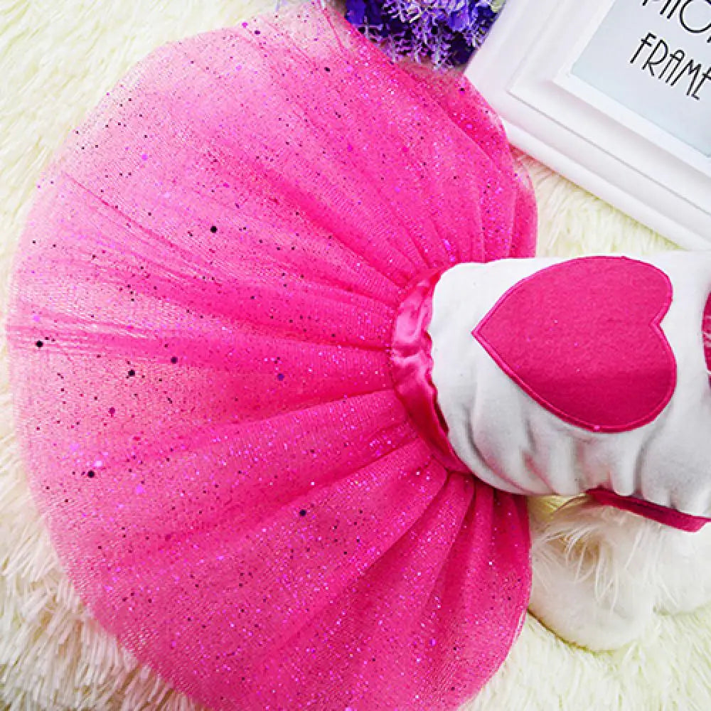 Sequin Heart Tutu Dog Dress