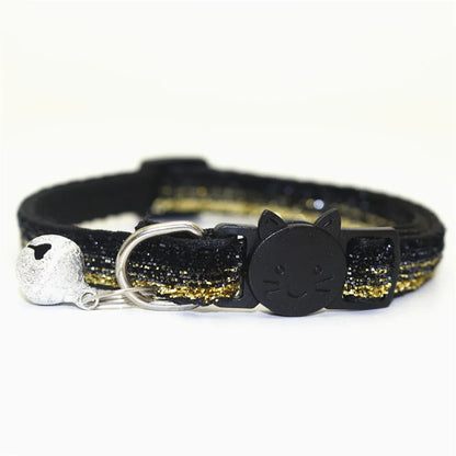 New 8 Color Cute Puppy Frosted Cat Collar ABS Adjustable Strap Small Pet Cat Kitten Collar with Bell Nylon Strap Pet Cat Collar