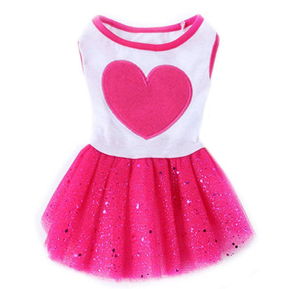 Sequin Heart Tutu Dog Dress