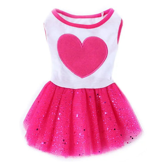 Sequin Heart Tutu Dog Dress