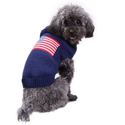 American Flag Knit Dog Sweater