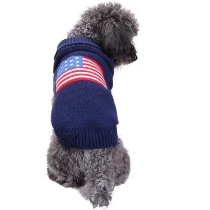 American Flag Knit Dog Sweater