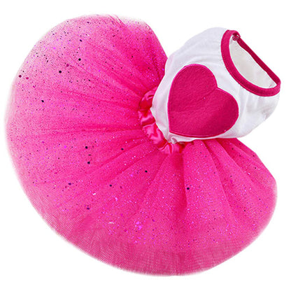 Sequin Heart Tutu Dog Dress