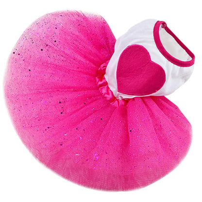 Sequin Heart Tutu Dog Dress