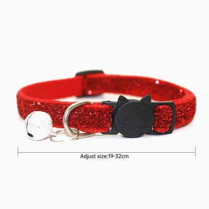 New 8 Color Cute Puppy Frosted Cat Collar ABS Adjustable Strap Small Pet Cat Kitten Collar with Bell Nylon Strap Pet Cat Collar