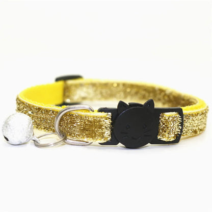 New 8 Color Cute Puppy Frosted Cat Collar ABS Adjustable Strap Small Pet Cat Kitten Collar with Bell Nylon Strap Pet Cat Collar