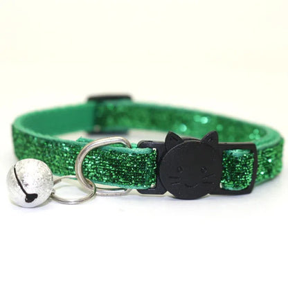 New 8 Color Cute Puppy Frosted Cat Collar ABS Adjustable Strap Small Pet Cat Kitten Collar with Bell Nylon Strap Pet Cat Collar