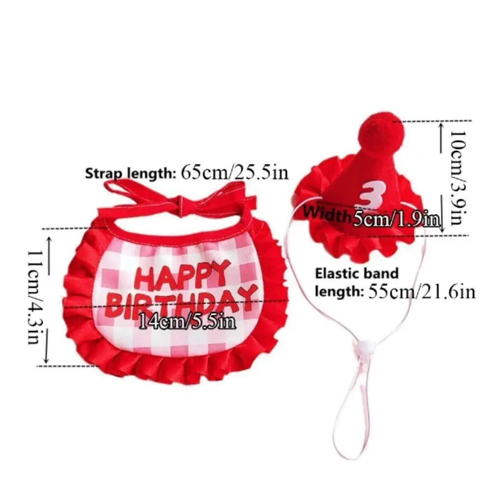 Cat Birthday Party Hat & Scarf Set