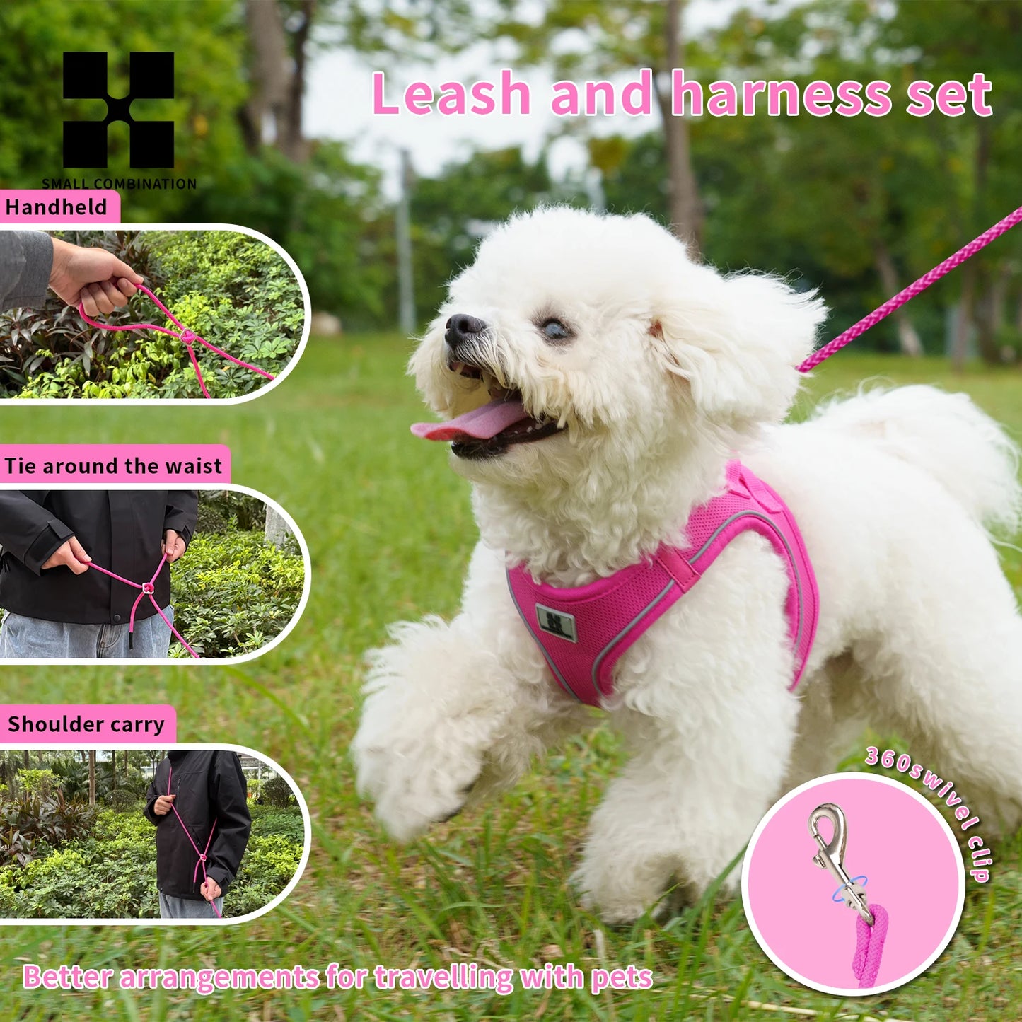 Reflective Dog Harness & Leash Set