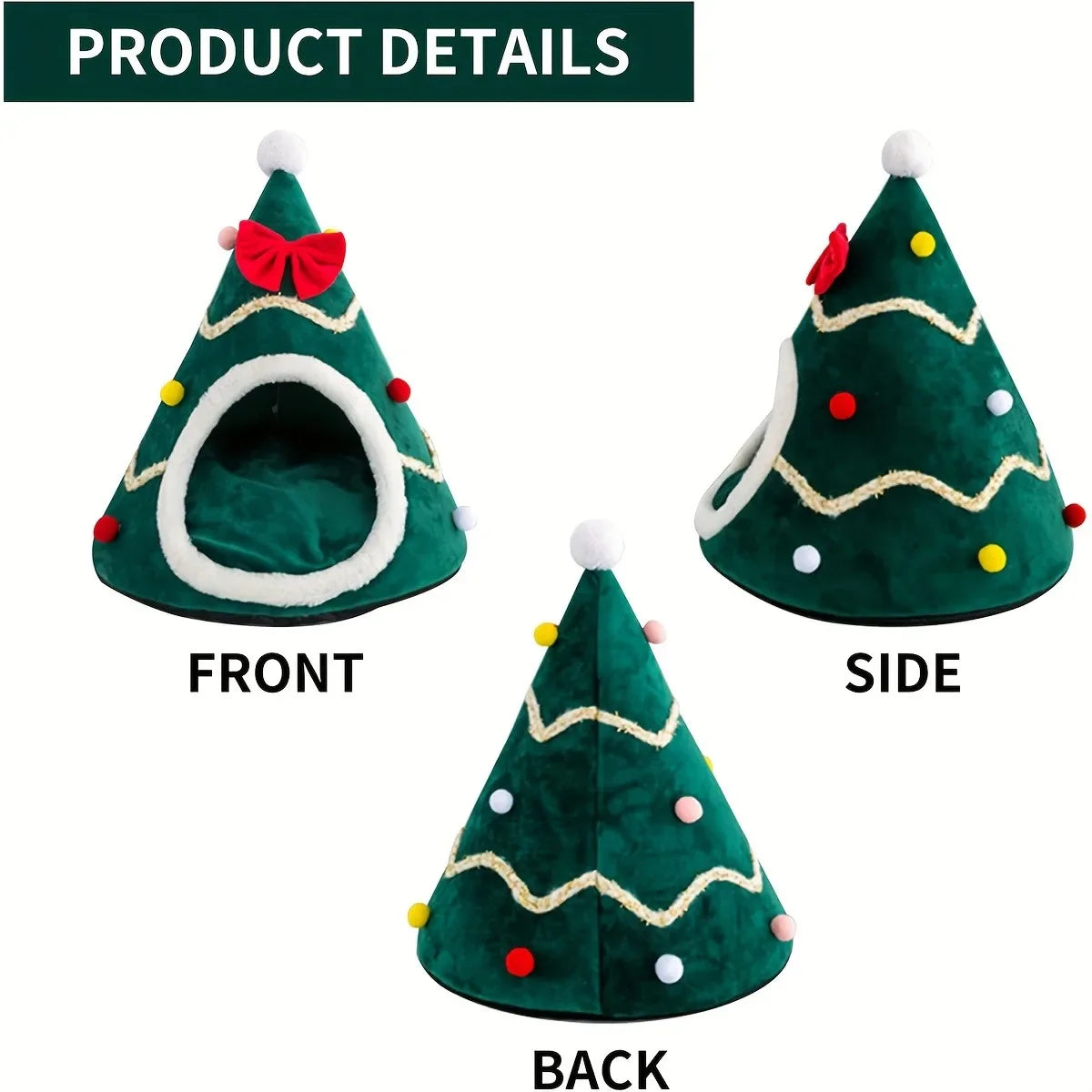 Christmas Warm Cat House Bed