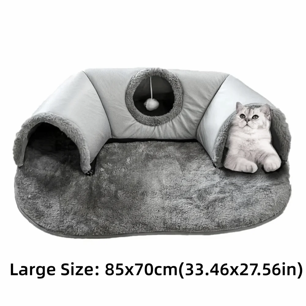 U-Shaped Cat Tunnel Bed