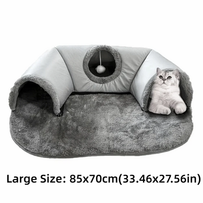 U-Shaped Cat Tunnel Bed