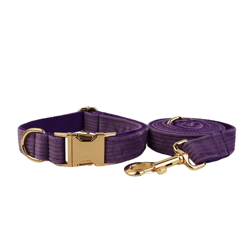 Corduroy Dog Collar & Leash Set
