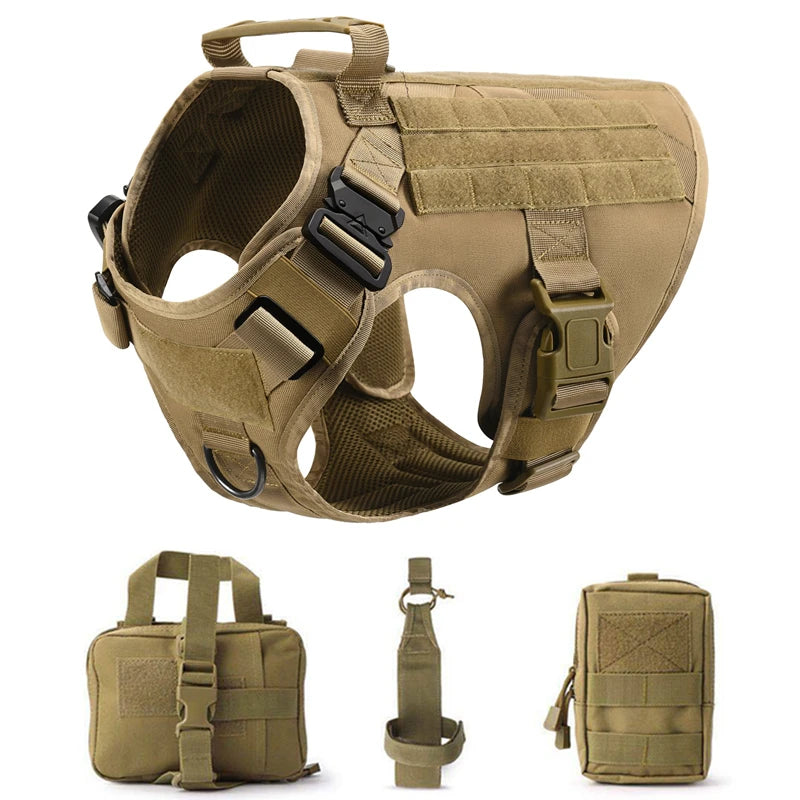Tactical Dog Vest Harness & Leash Set