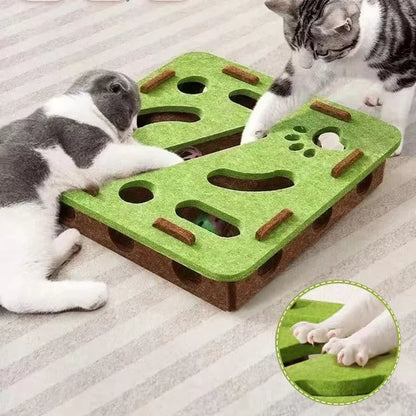 Felt Cat Maze Ball Box