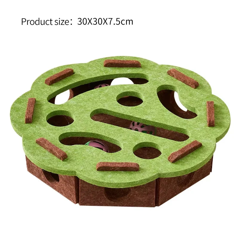 Felt Cat Maze Ball Box