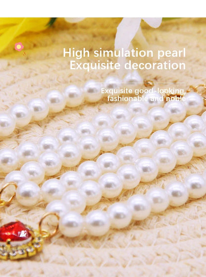 Faux Pearl Cat Necklace Collar