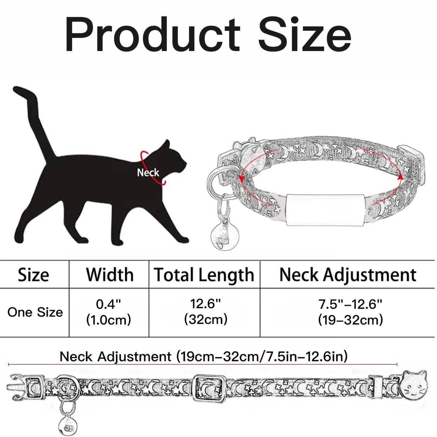 Personalised Glow Cat Collar with ID