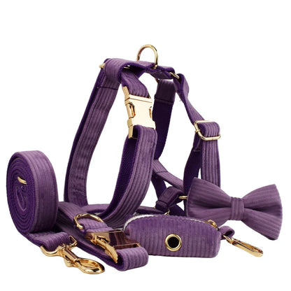 Corduroy Dog Collar & Leash Set