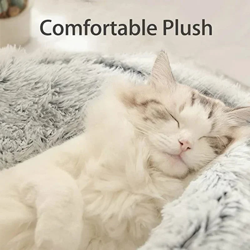 2-in-1 Plush Cat Bed & Sleep Bag