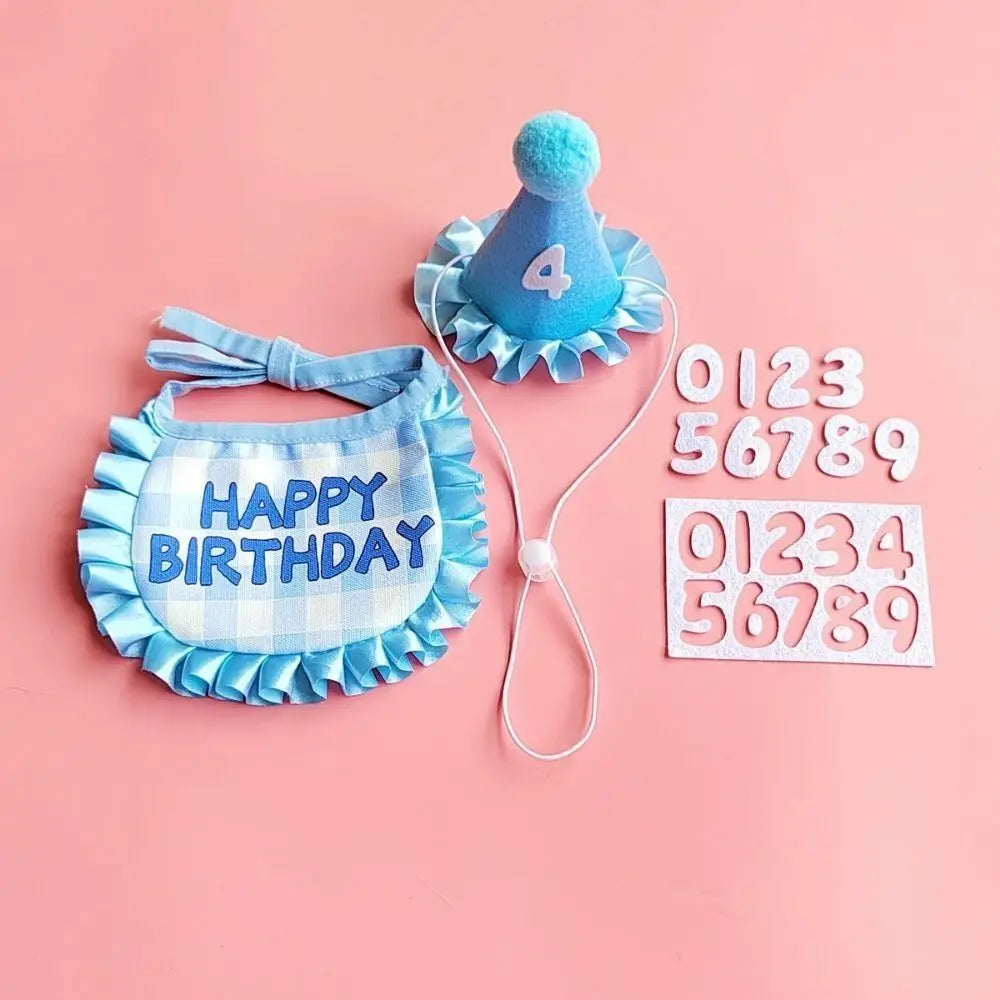 Cat Birthday Party Hat & Scarf Set