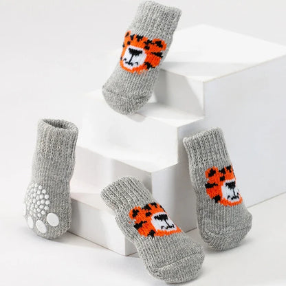 Winter Knit Dog Socks (Set of 4)