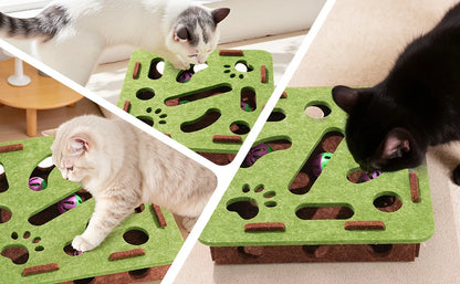 Felt Cat Maze Ball Box
