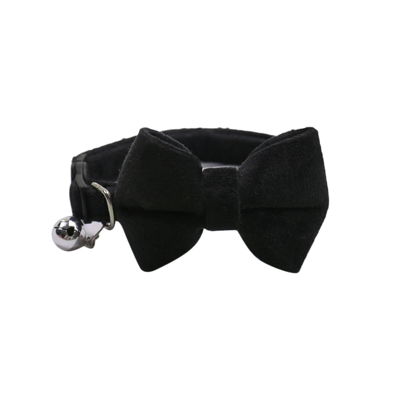 Velvet Bow Cat Collar with Bell
