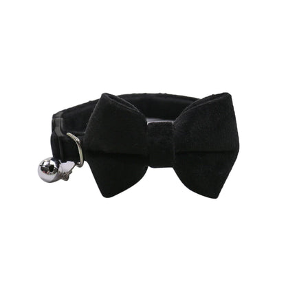 Velvet Bow Cat Collar with Bell