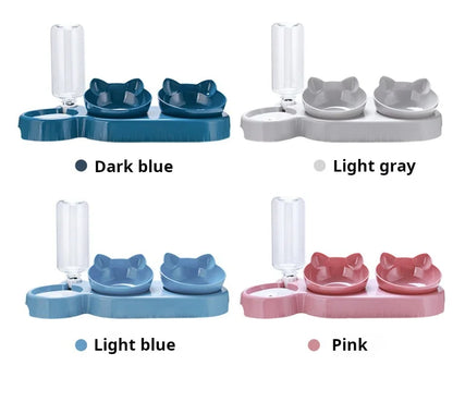 3-in-1 Tilted Pet Food & Water Set