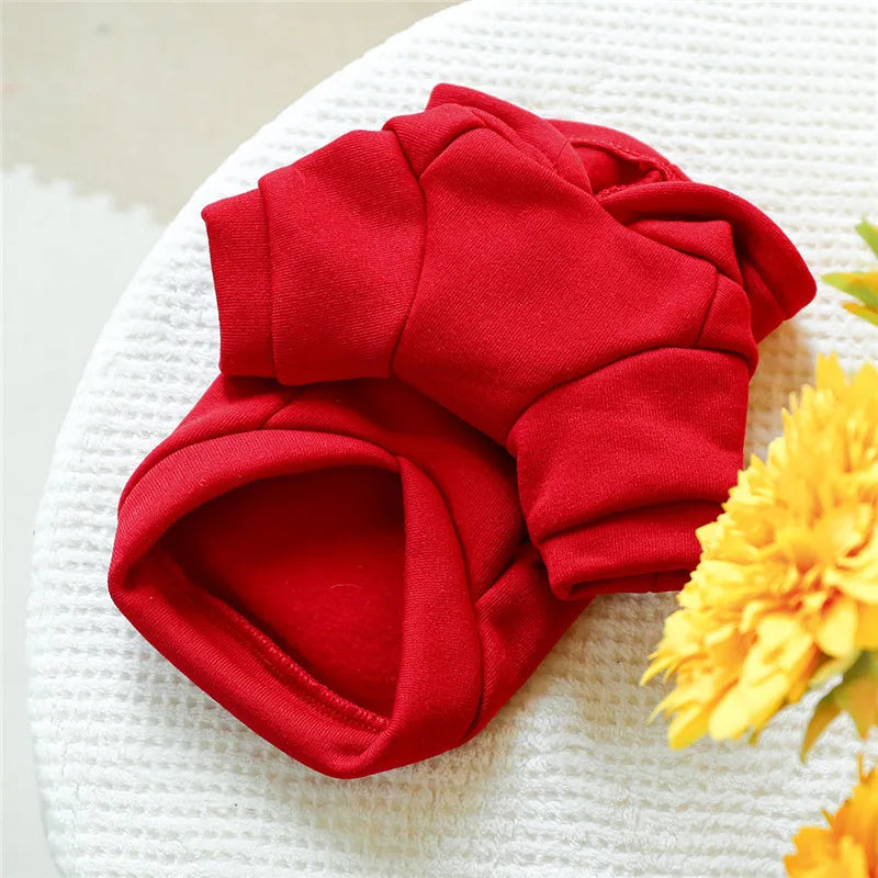 Sweet Pullover Dog Hoodie,Winter Clothes,Red,White,Valentine's Day,Puppy Hooded Coat for Small Dogs,Dachshund Pet Sweatshirt, XL