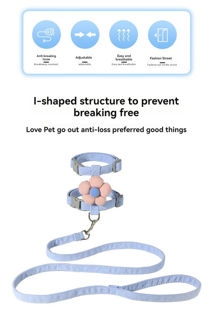 Adjustable Breathable Dog & Cat Harness Set