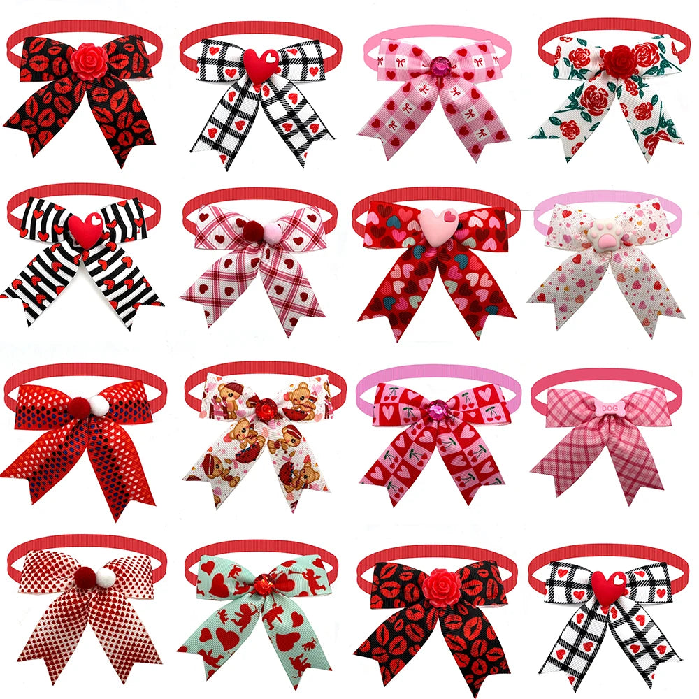 Valentine's Day Dog Bow Ties (Bulk Pack)