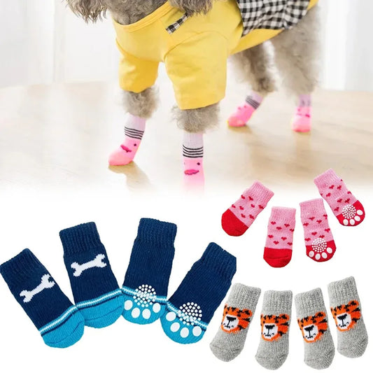 Winter Knit Dog Socks (Set of 4)