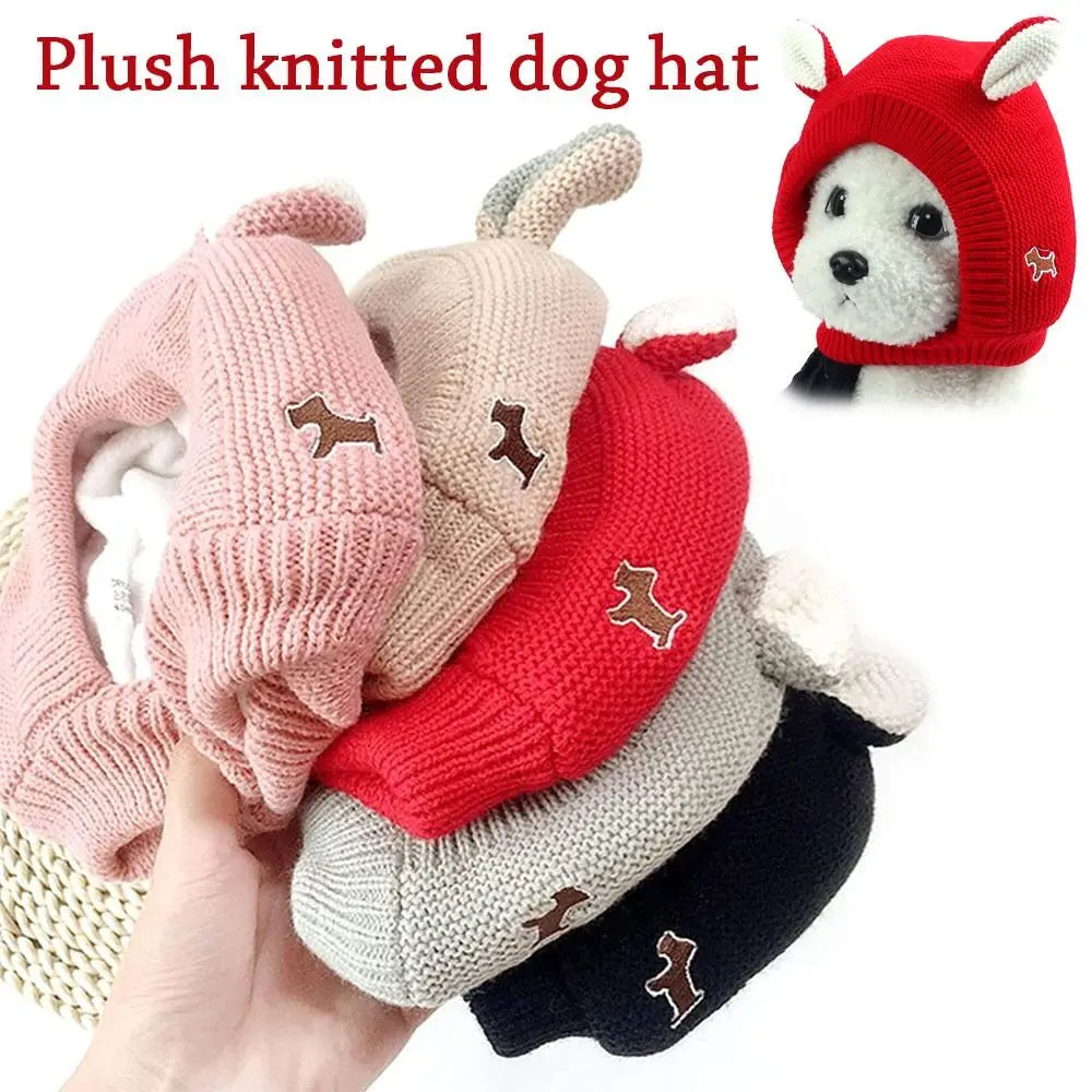 Knit Dog Ear Muffs & Hat