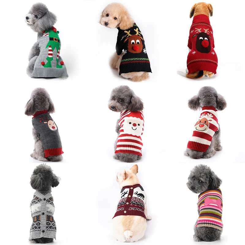 Christmas Deer Knit Dog Sweater