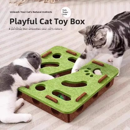 Felt Cat Maze Ball Box