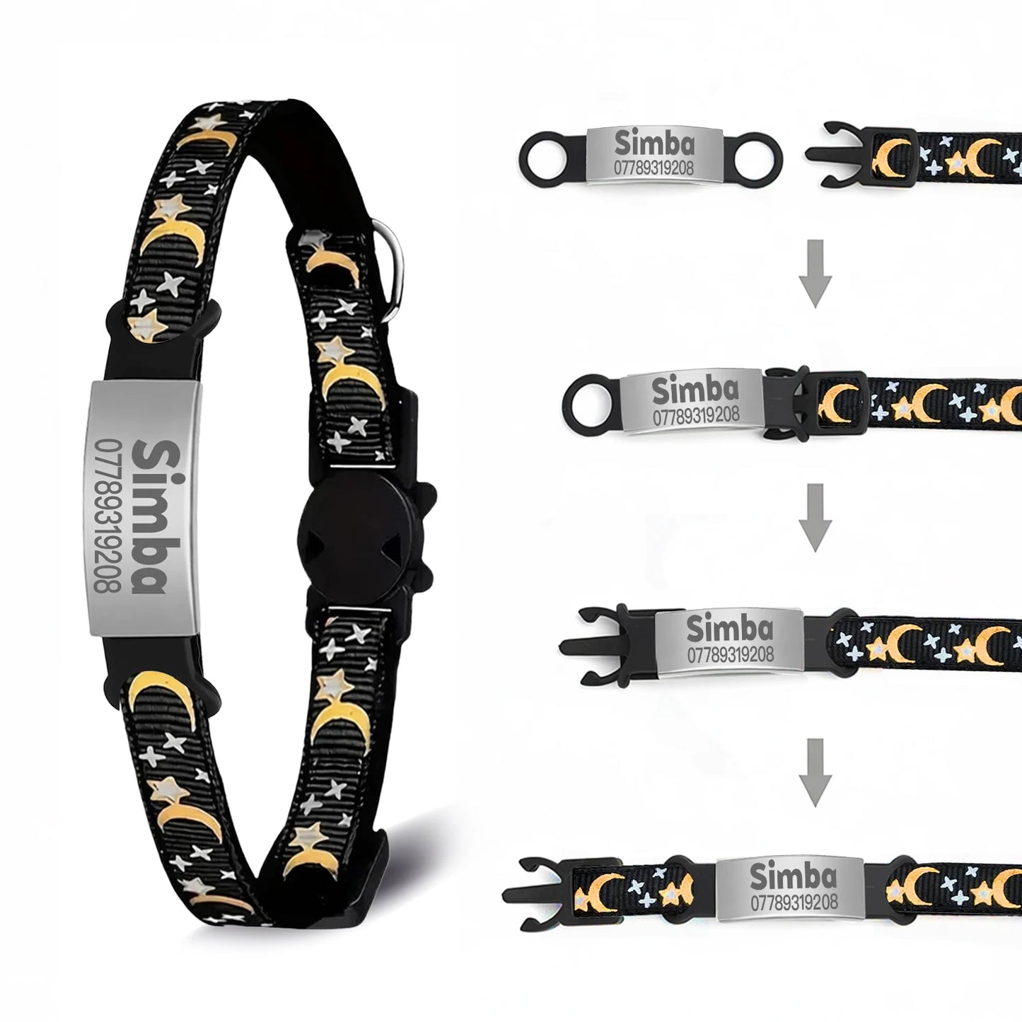 Personalised Glow Cat Collar with ID