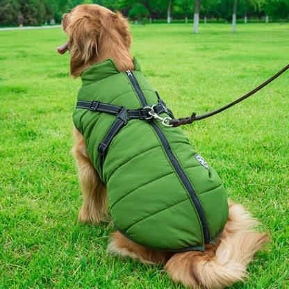 Winter Dog Jacket with Built-In Harness